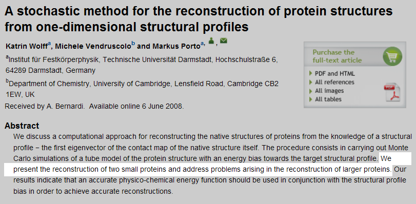 Picture of: Problems of Reconstruction of Protein Structure